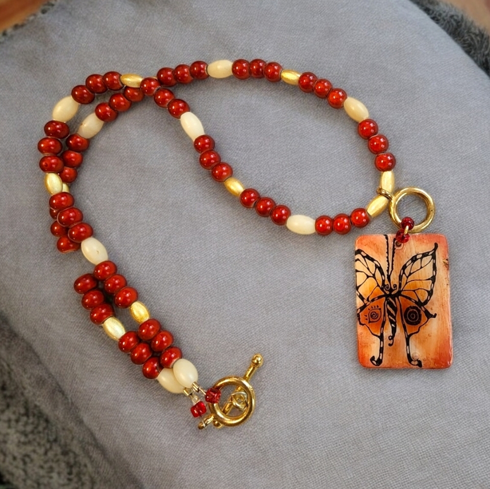 Mahjong Butterfly Necklace